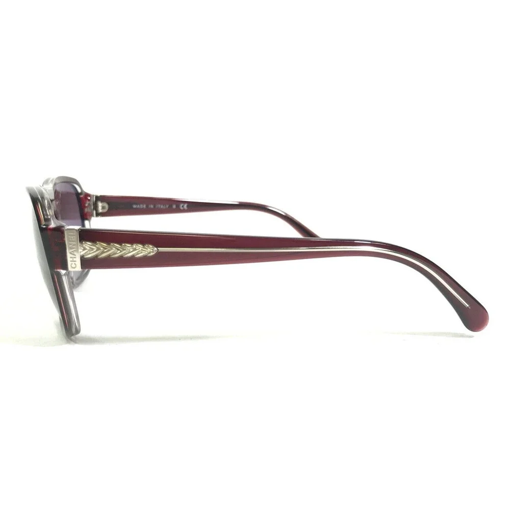 Chanel Sunglasses 5194 c.1261/3L Transparent Red Aviators with Purple Lenses